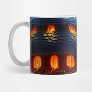 Magical Big Cottage Mushroom House with Lights in Forest with High Trees, Mushroom Aesthetic Mug